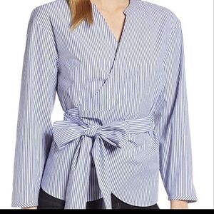 NWT J CREW STRIPED Wrap Top